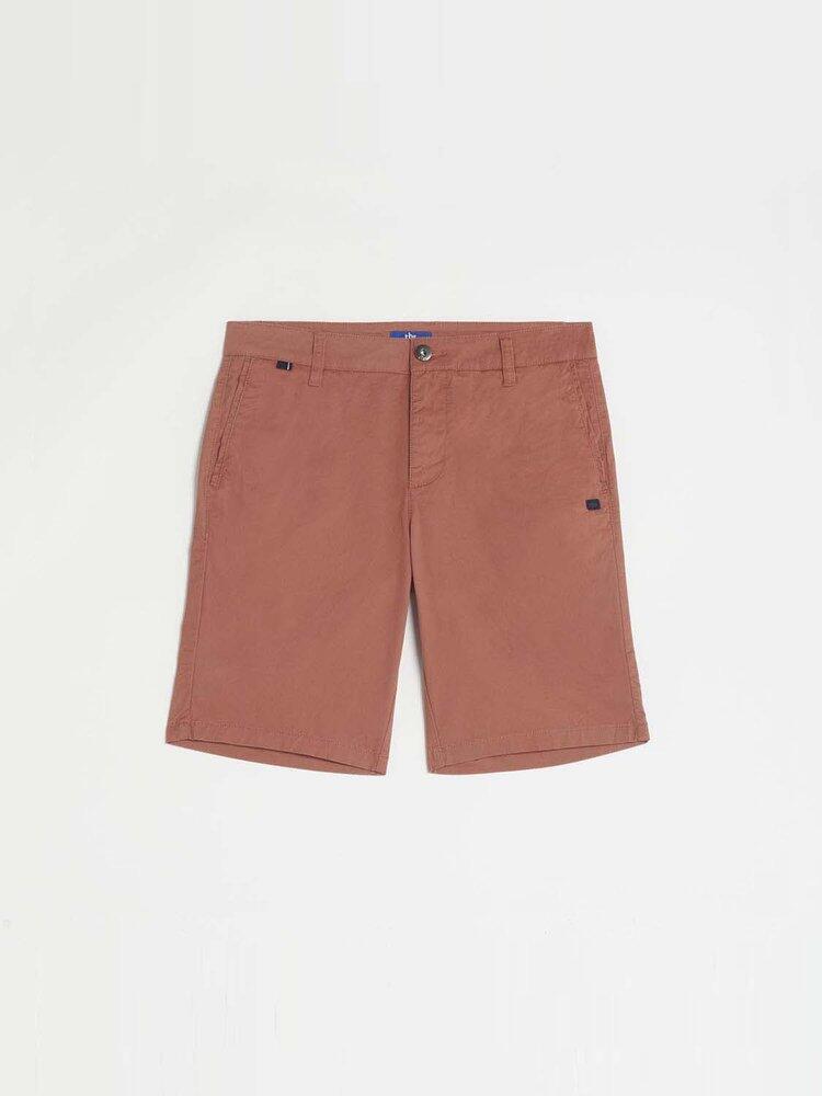 Bermuda ceinture droite avec passants Homme - LAEVABER Terracotta 1/3