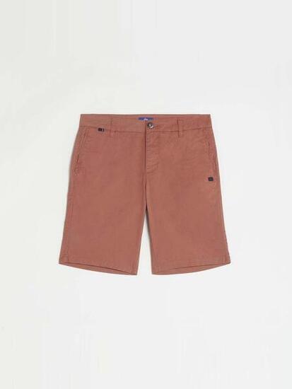 Bermuda ceinture droite avec passants Homme - LAEVABER Terracotta