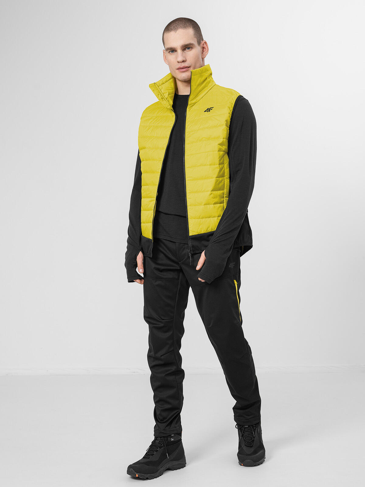 Vestă bărbați 4F BZM060 PRIMALOFT® Black Eco Galben XXL 3/6