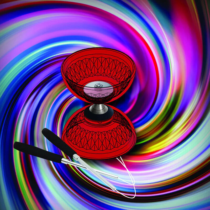 Diabolo crystal avec roulement et baguettes en aluminium Acrobat 3/4