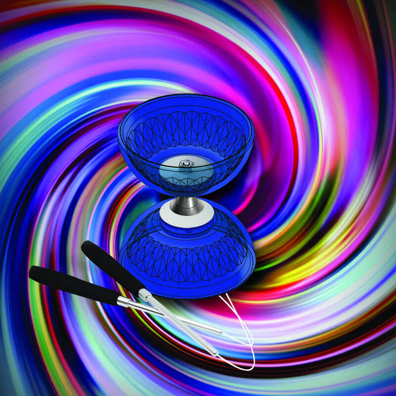 Diabolo crystal avec roulement et baguettes en aluminium Acrobat 3/4