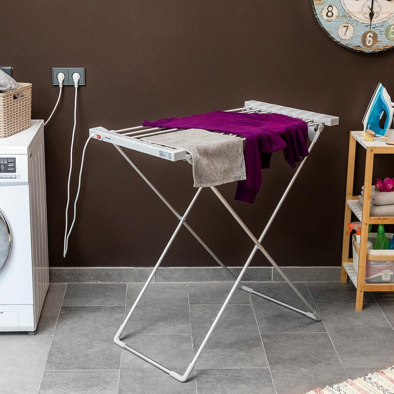 Étendoir à Linge Électrique Pliable Gris