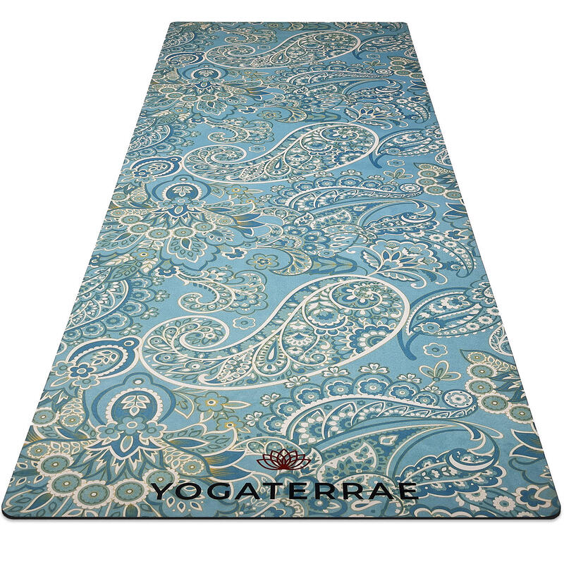 Antislip yogamat PAISLEY Suède en rubber Comfortlijn 183x61x0,1 cm 2,3 kg