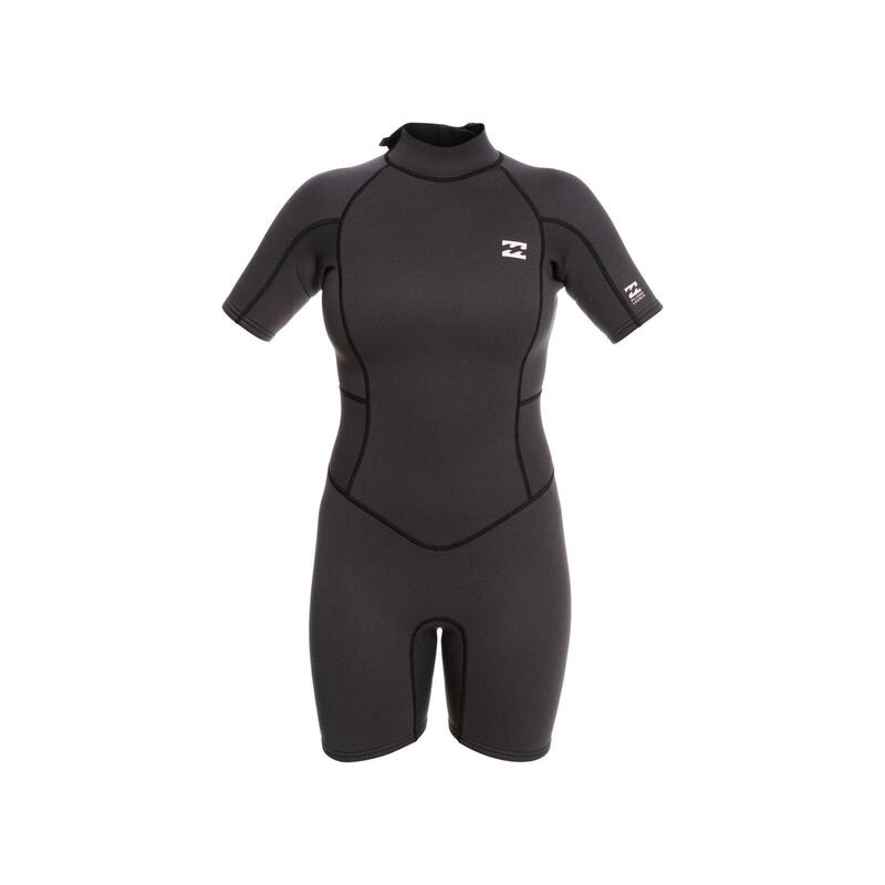 Combinaison Shorty de Surf Launch 2mm - Zip au dos - Noir Femmes