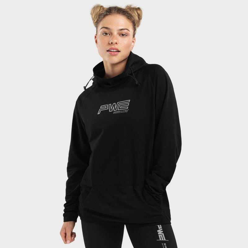 Sweat à capuche fitness femme PWE Inspire-W Noir