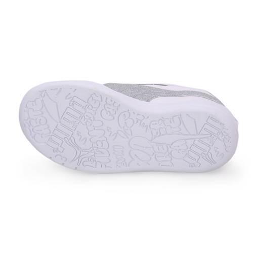 Sneakers Bambina Puma Multiflex Glitz FS V PS BIANCO/ARGENTO 5/5