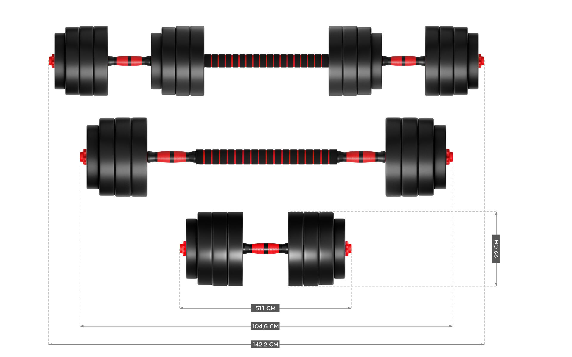 Verstellbares Bitumen-Hanteln für Training Lion 40 Athler zwei Griffen 40kg 6/7