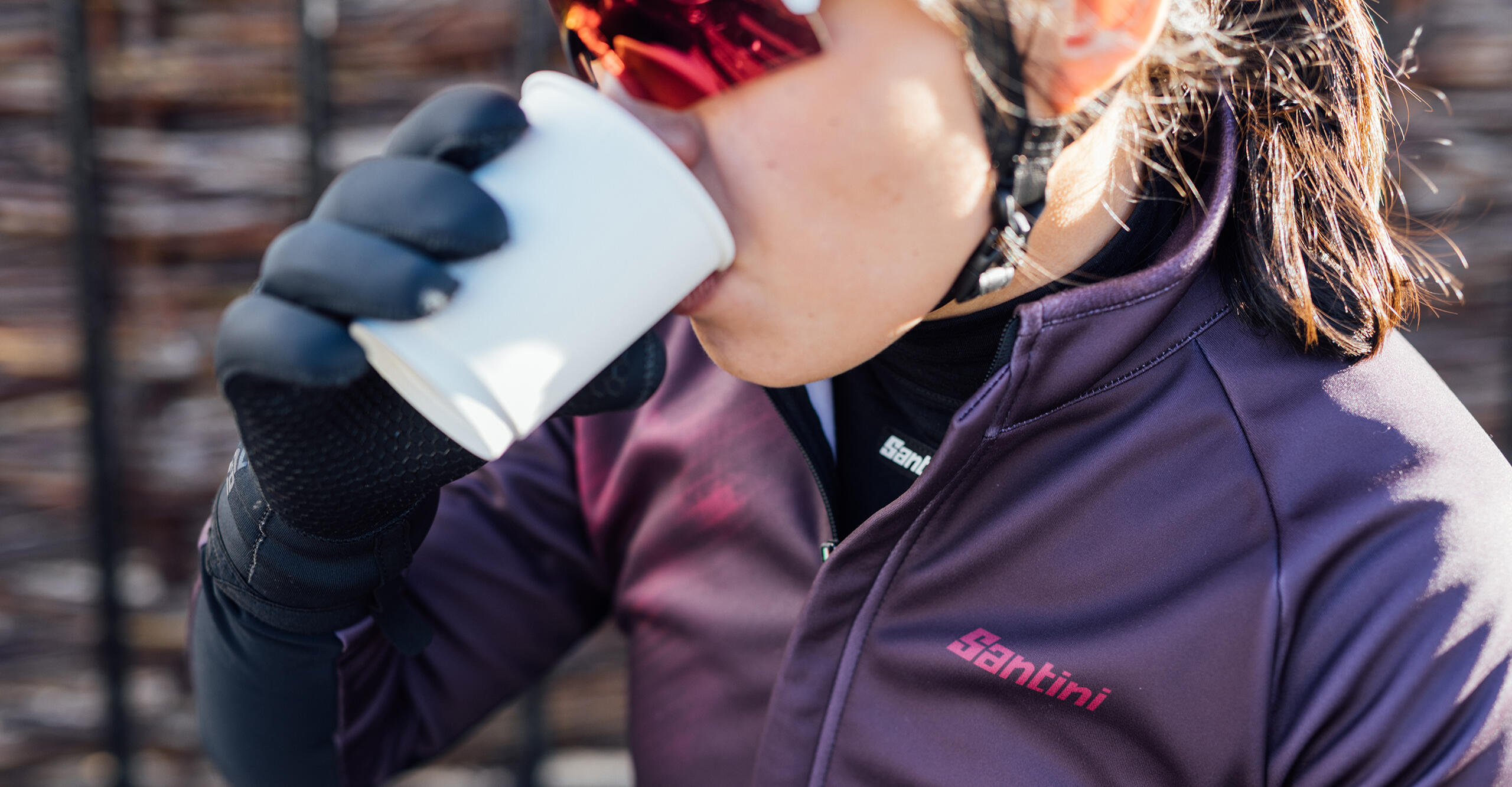 Pure Dye Chaqueta Antiviento Mujer negro Ciclismo SANTINI