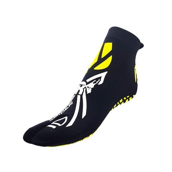 R-EVENGE Meia aranha preta/amarela para Antigravidade e Power Yoga.