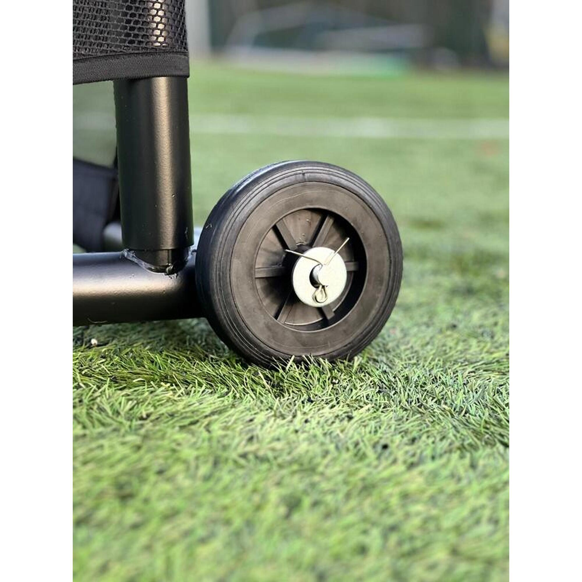 GIZA Gol de fotbal pliabil 5x2m 500cm x 200cm + sac, roți, plasă