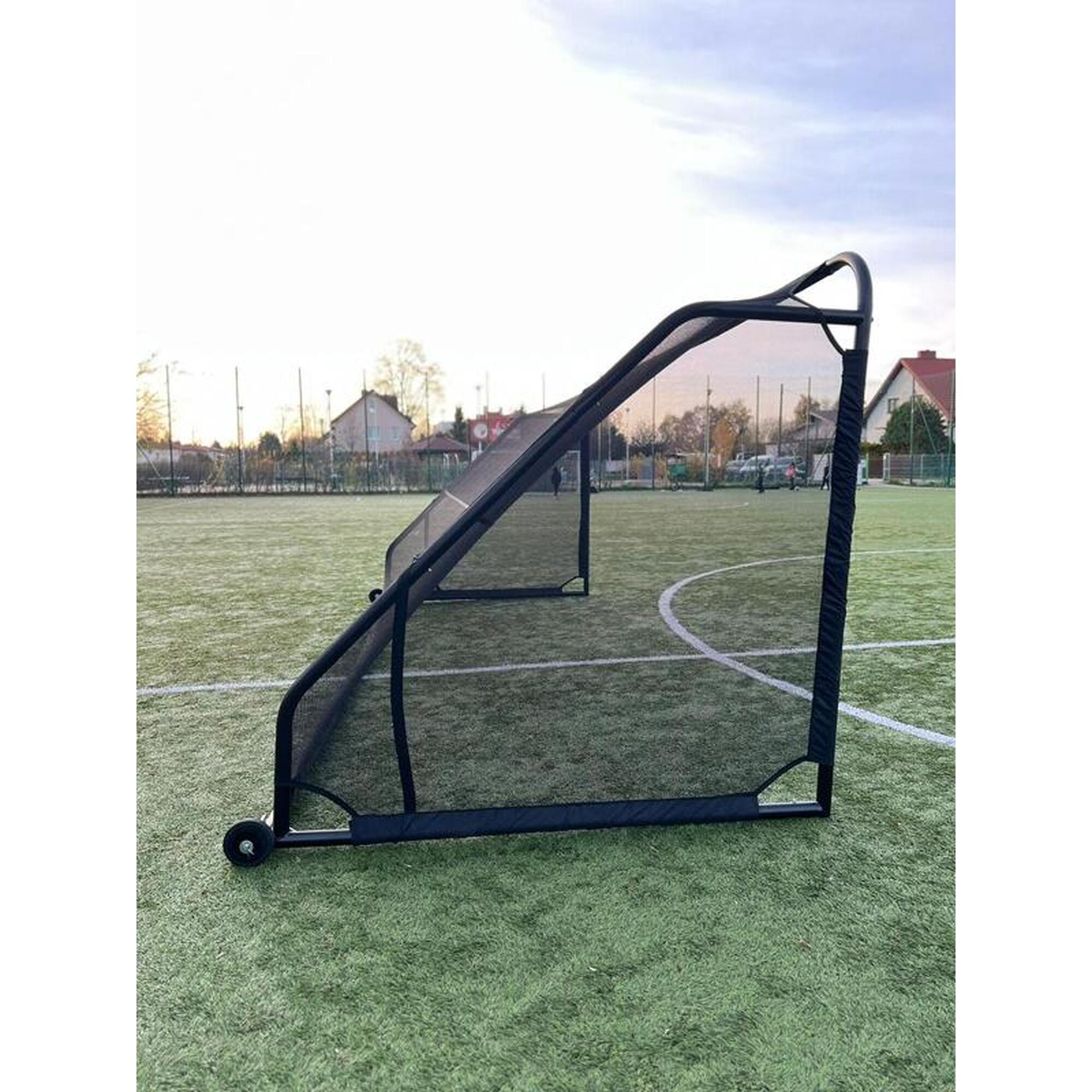 GIZA Gol de fotbal pliabil 5x2m 500cm x 200cm + sac, roți, plasă