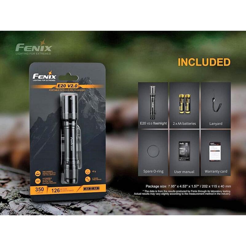 Svítilna Fenix E20 V2.0 (350 lumenů)