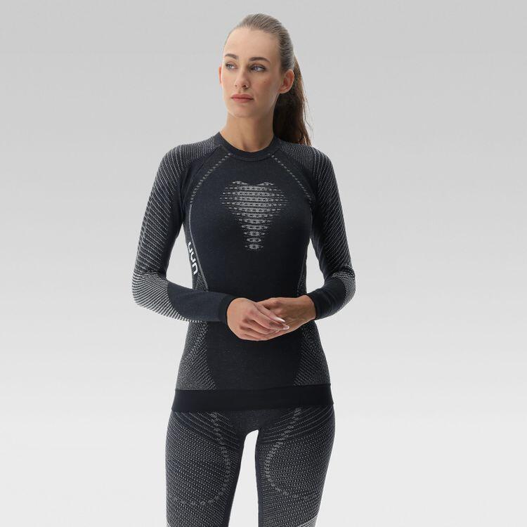 Uyn - Cashmere Shiny 2.0 Sous-vêtement Manches Longues Col Rond Femme - Sous Maillot Manche Longue - Gris - Decathlon