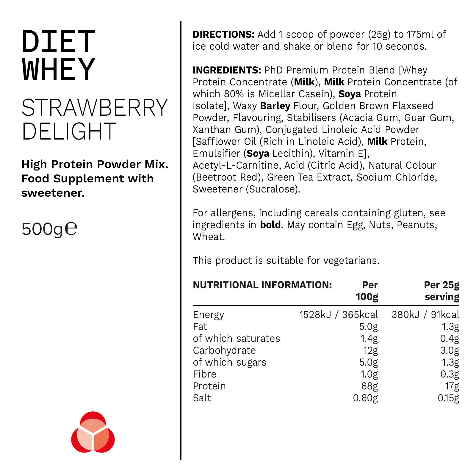 PhD Nutrition | Diet Whey Powder | Strawberry Delight Flavour | 2kg 4/5