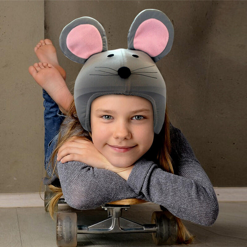 Housse de casque fantaisie - Coolcasc - Souris grise - Taille unique 3/7