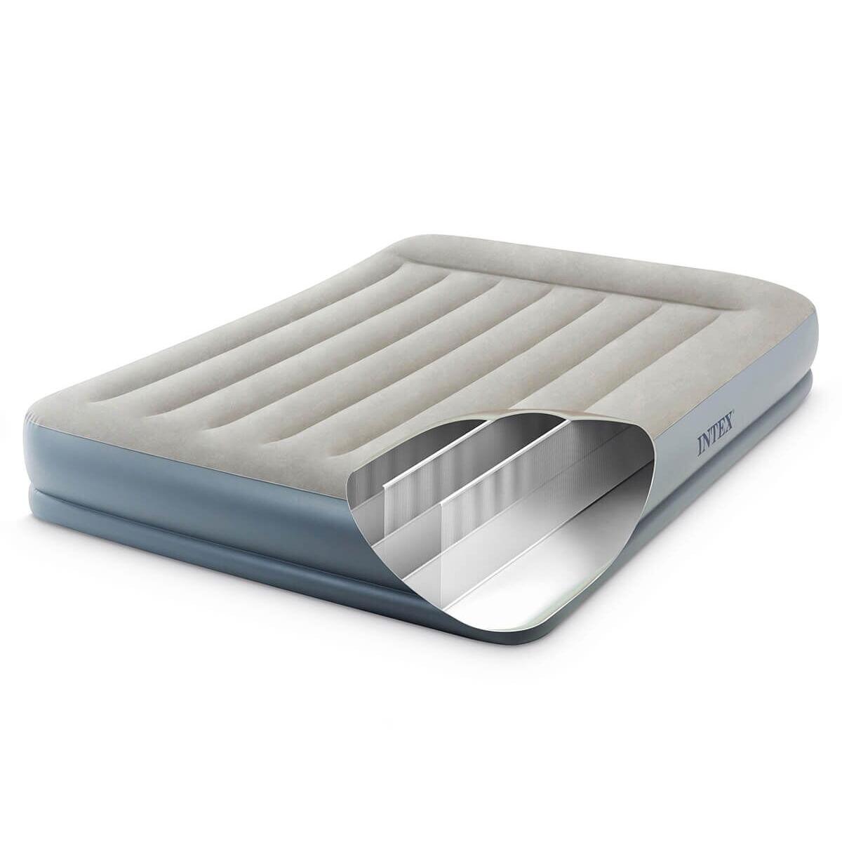 Intex - Lit Pneumatique Intex Pillow Rest Mid-rise - Pour Deux Personnes - Matelas Gonflable - Gris - Taille Unique - Decathlon