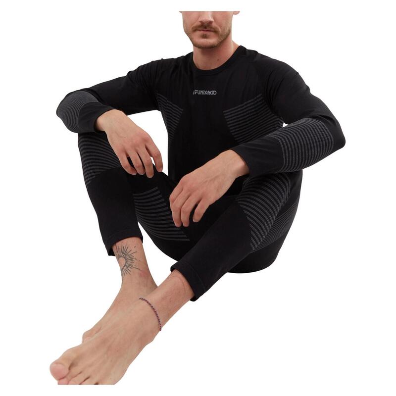 Set de lenjerie de corp Seamless Baselayer Set - negru barbati