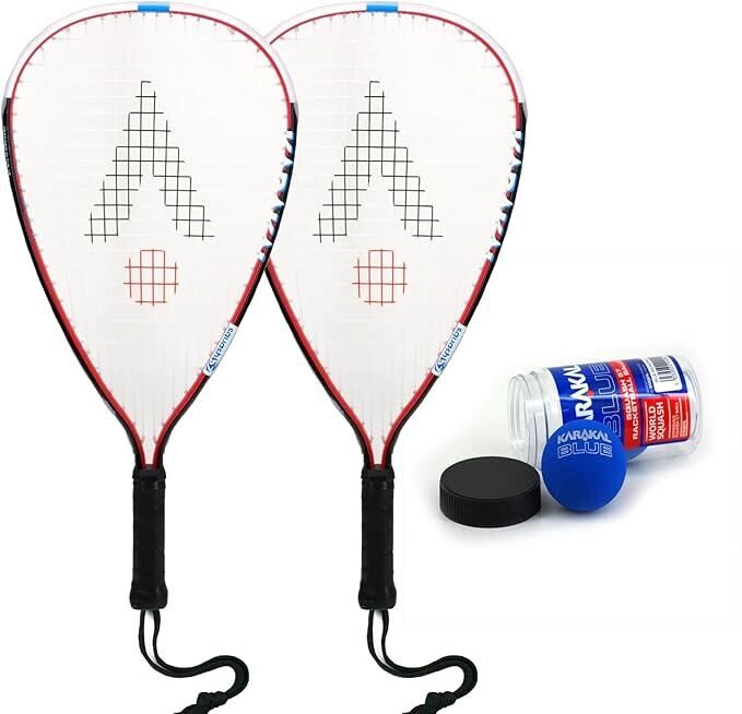 KARAKAL Karakal CRX Tour Racketball Twin Racket Set includes Karakal Racketball balls