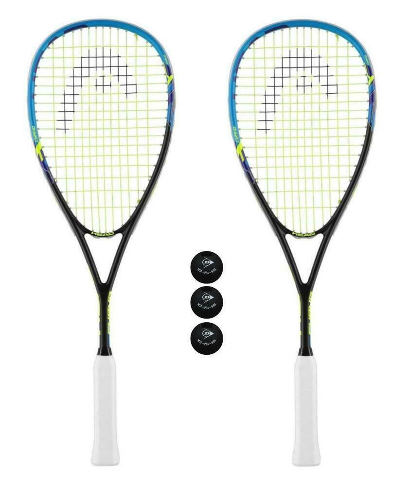 HEAD Head IG Cyano Squash Racket Twin Set + 3 Squash Balls