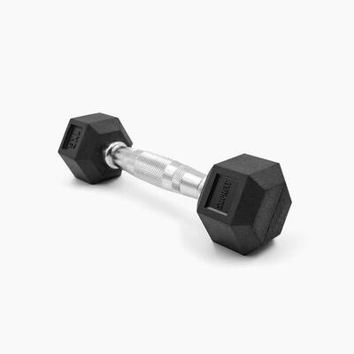 Hexagonale rubberen dumbbell (individueel) - 1 kg