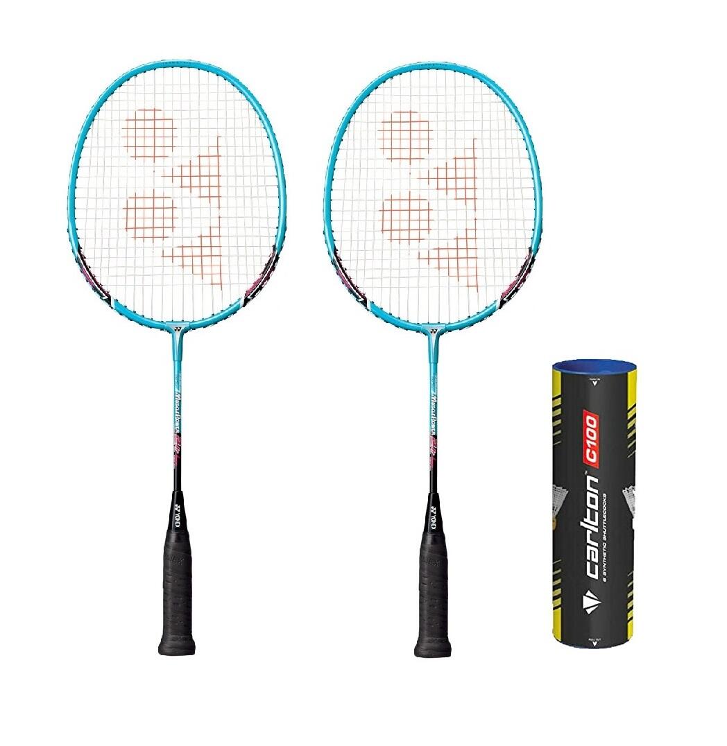 Yonex Muscle Power Junior 2 Player Badminton Set Includes 6 Shuttles 1/1