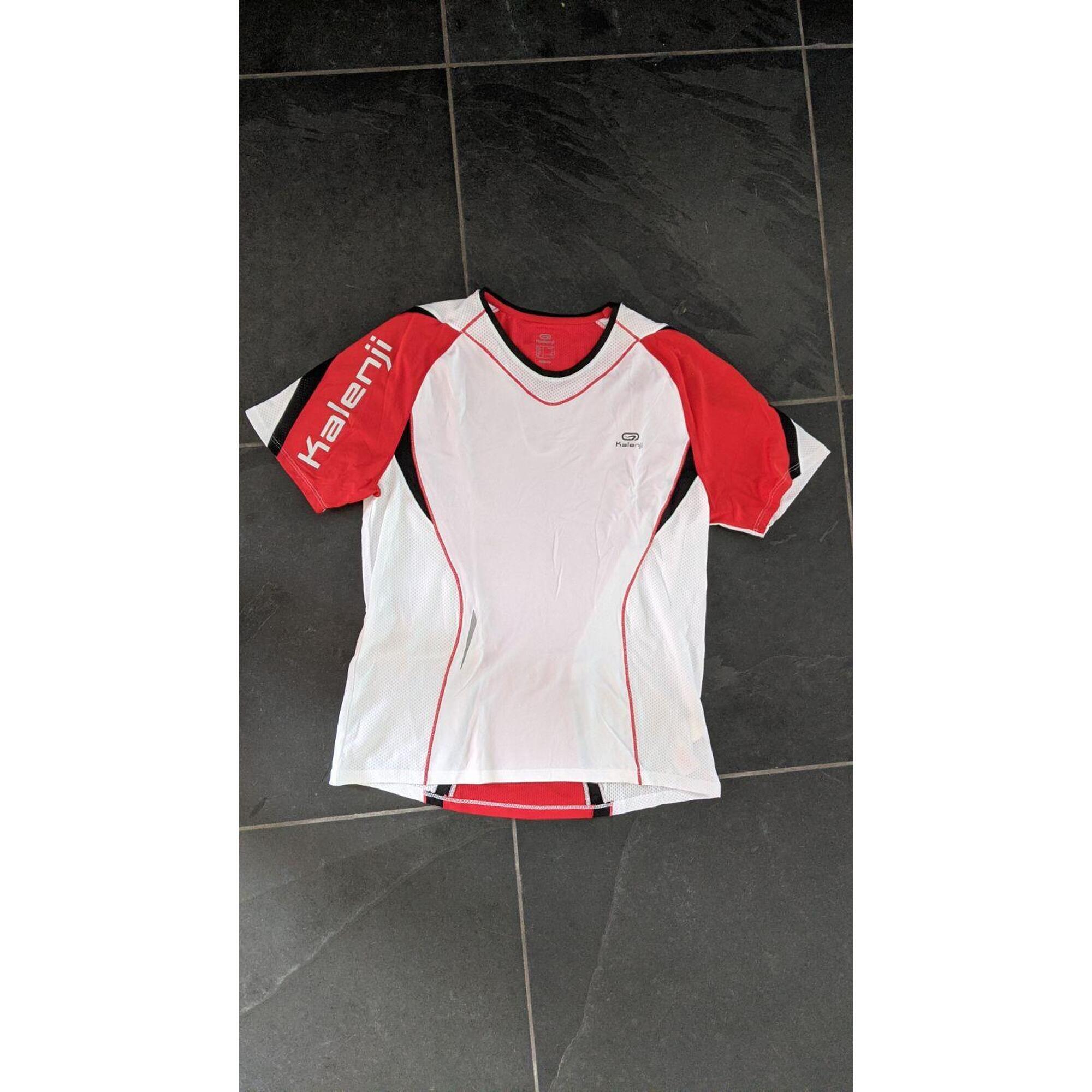 C2C - T-shirt de course Kalenji performance rouge clair-blanc - Taille L