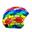 Housse de casque fantaisie - Coolcasc - Flèche multicolore - Taille unique