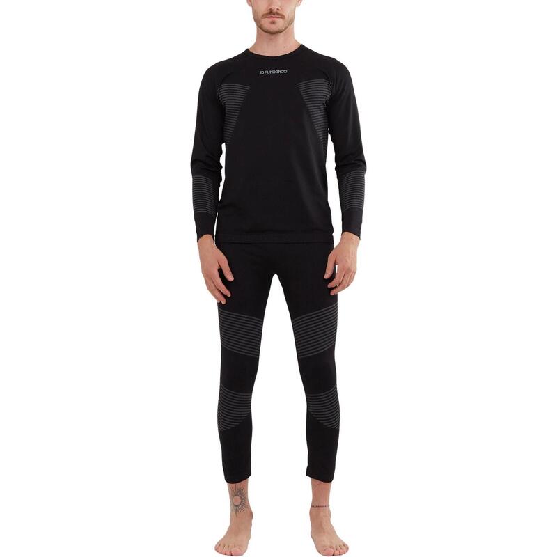 Set de lenjerie de corp Seamless Baselayer Set - negru barbati