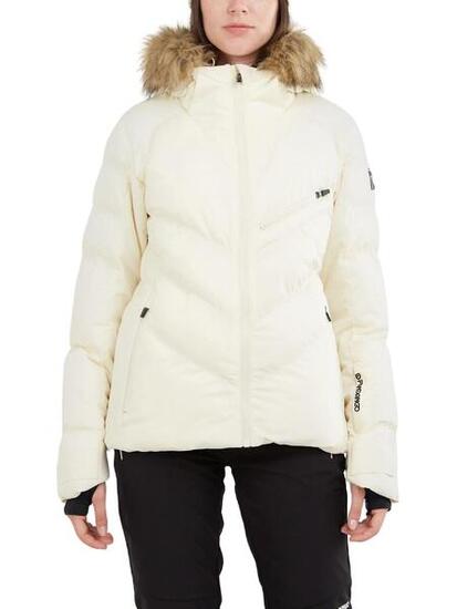 Gesteppt Skijacke Elyra Fur Padded Jacket Damen - weiß