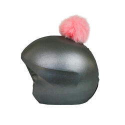 Housse de casque fantaisie-Coolcasc-Grey Pink pon-pon-Taille unique