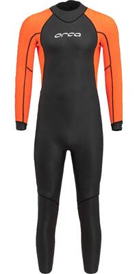 Da Uomo Vitalis Hi-Vis Back Zip Open Water Swim Muta - Black