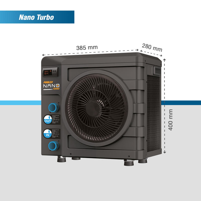 Poolex Nano Turbo warmtepomp 3kW - voor baden tot 21 m3