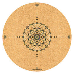 TAPIS YOGA MÉDITATION ANTIDÉRAPANT NATUREL Durable Liège-Caoutchouc Horizon Noir