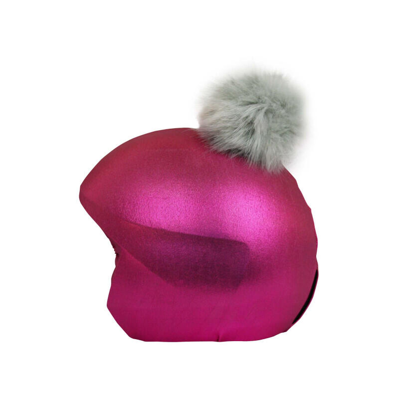 Housse de casque fantaisie-Coolcasc-Pink Grey pon-pon-Taille unique 3/5