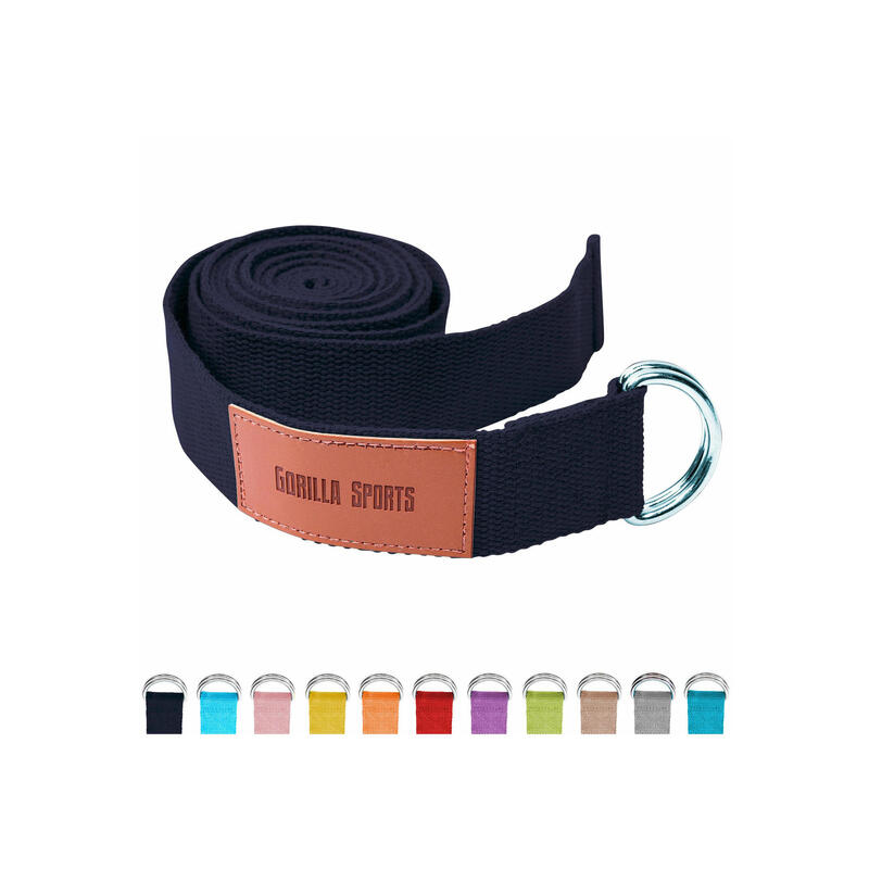 Yoga riem - 260 x 3,8 cm - Zwart