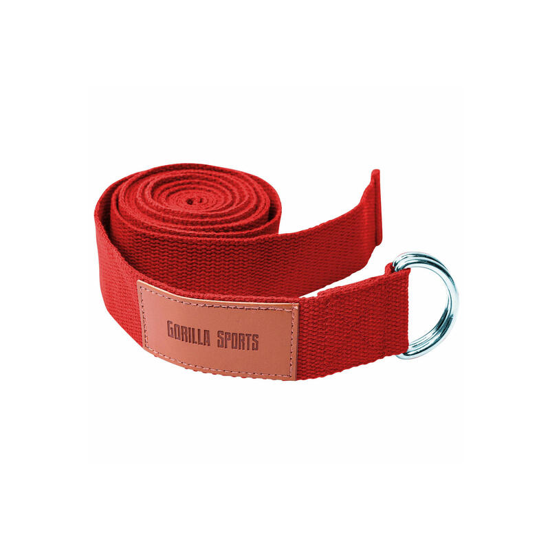 Yoga riem - 260 x 3,8 cm - Rood