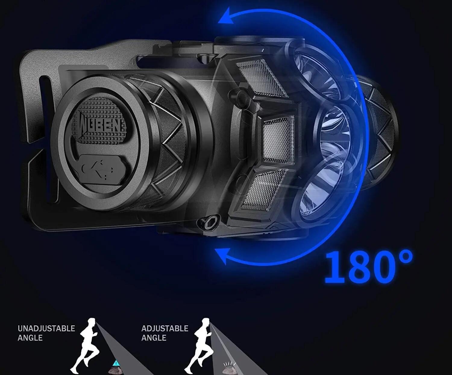 Lanterna frontala Wuben H1 cu acumulator inclus, 1200 lm, 10 moduri de iluminare 3/7