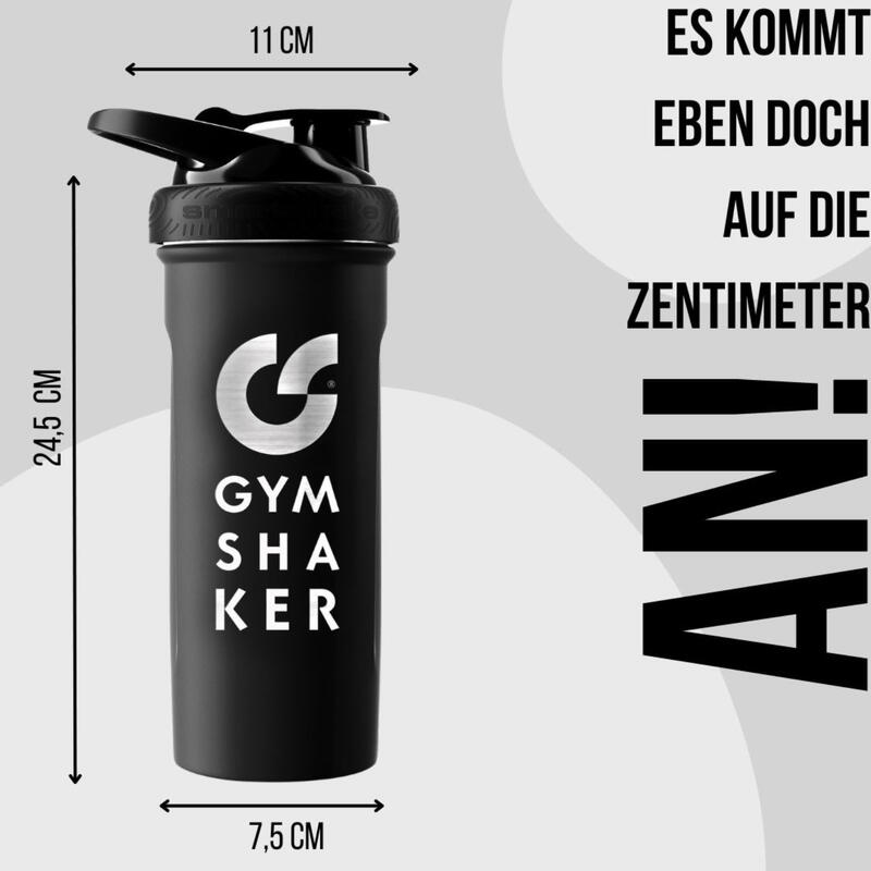 Edelstahl Protein Shaker Isoliert - 750 ml - Schwarz