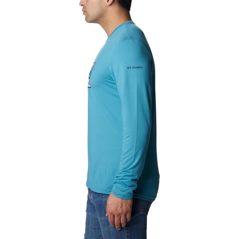 Tech Trail Long Sleeve Graphic férfi hosszú ujjú sport póló - kék