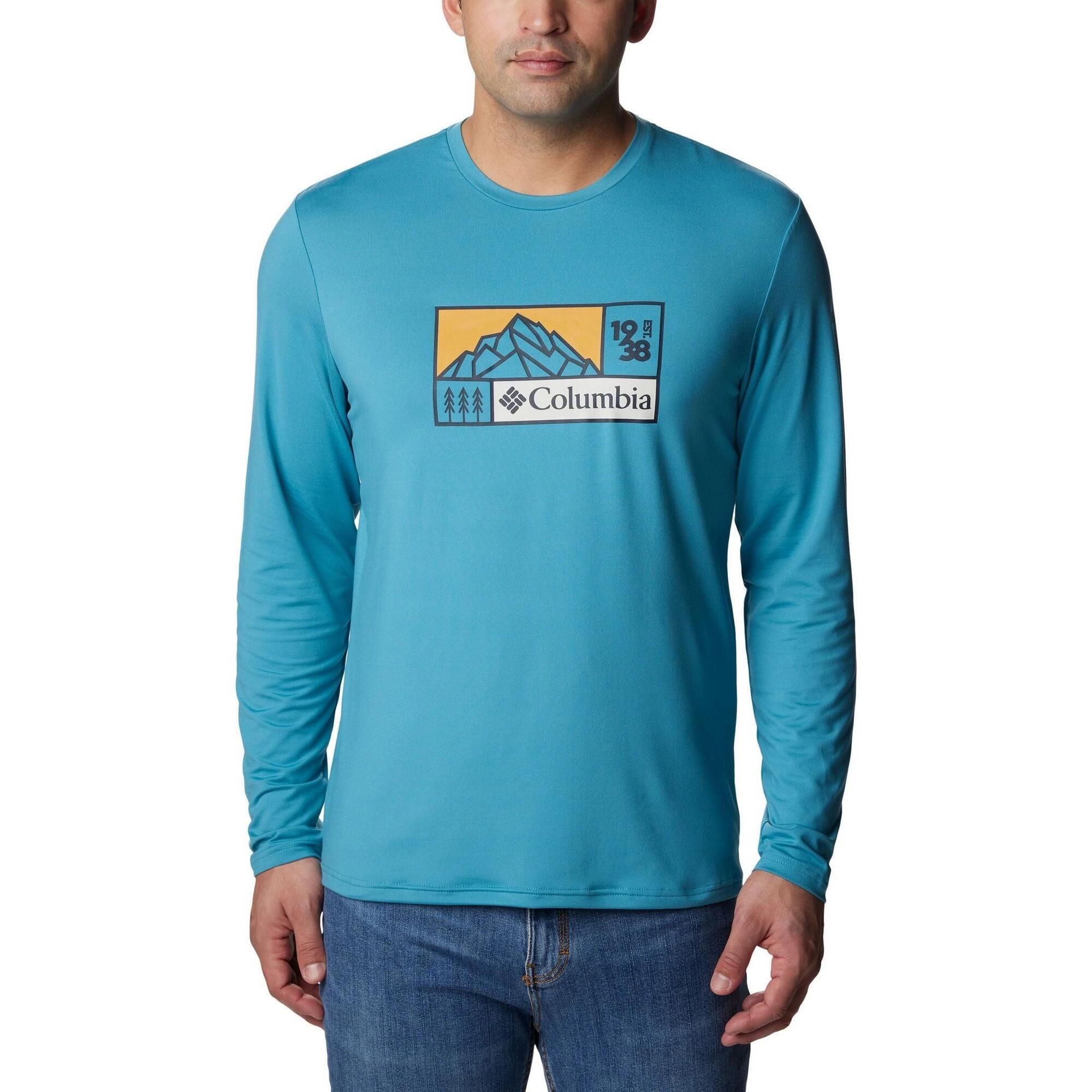 Columbia - T-shirt Sport Hommes Tech Trail Graphic - T-shirt Manches Longues - Bleu - 48 Xl - Decathlon