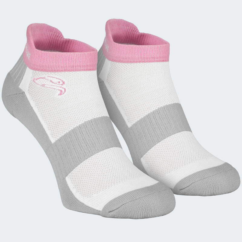 Sport Sneaker Socken | 2 Paar | Damen und Herren | Weiß/Rosa/Grau