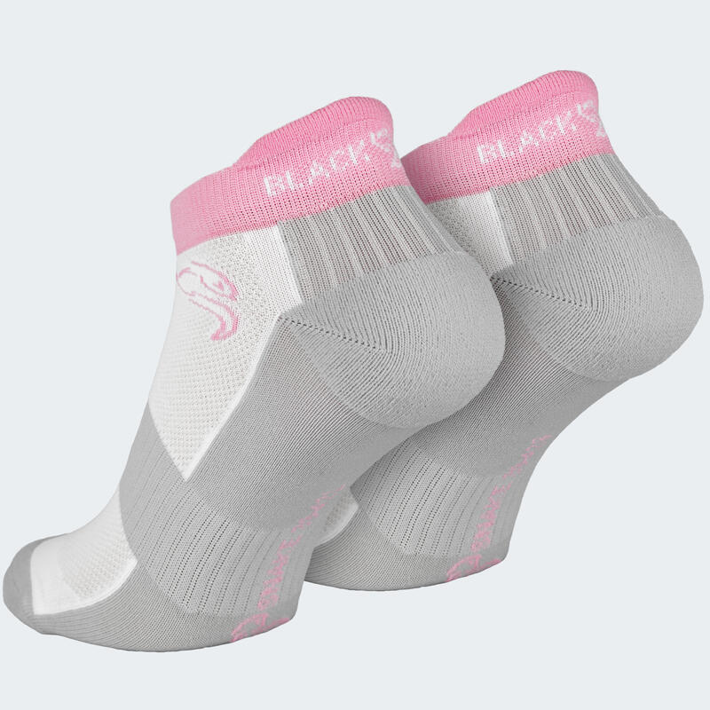 Sport Sneaker Socken | 2 Paar | Damen und Herren | Weiß/Rosa/Grau