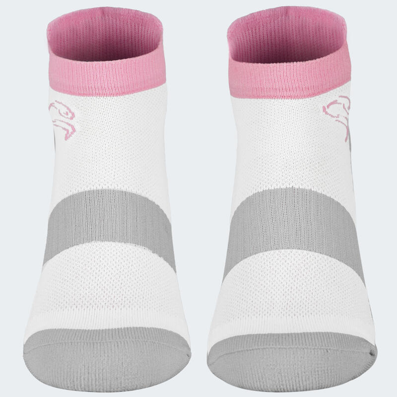 Sport Sneaker Socken | 2 Paar | Damen und Herren | Weiß/Rosa/Grau