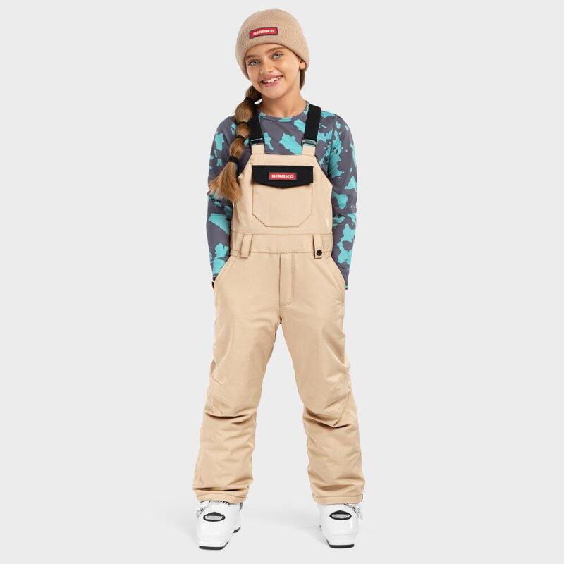 Kinder Wintersport Snowboard-Trägerhose für Mädchen Native-G SIROKO Beige