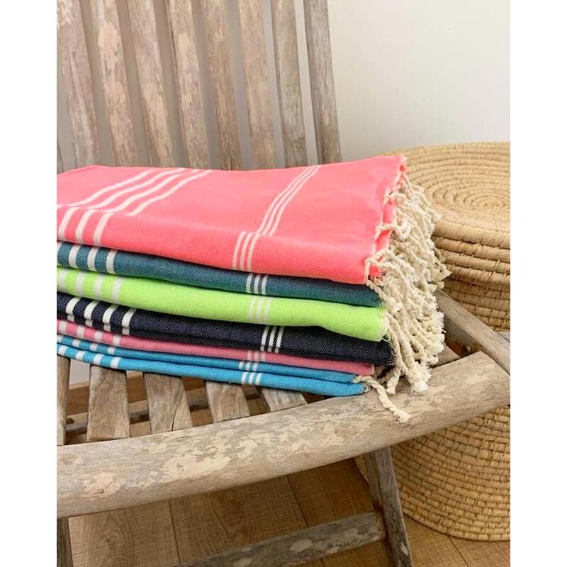 Fouta traditionnel en coton du lac Kolora 100 x 200 cm 190 gm²