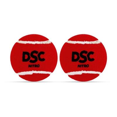 DSC Nitro Heavy Rubber Tennisball, 2er-Pack, Rot (Cricket)