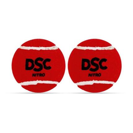 DSC Nitro Heavy Rubber Tennisball, 2er-Pack, Rot (Cricket)