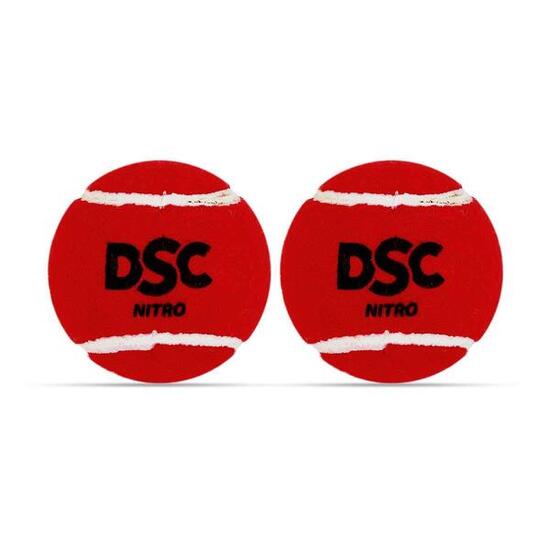 DSC Nitro Heavy Rubber Tennisball, 2er-Pack, Rot (Cricket)