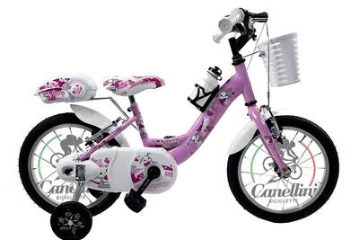 Meisjesfiets canellini venere 14" baby bunny - roze