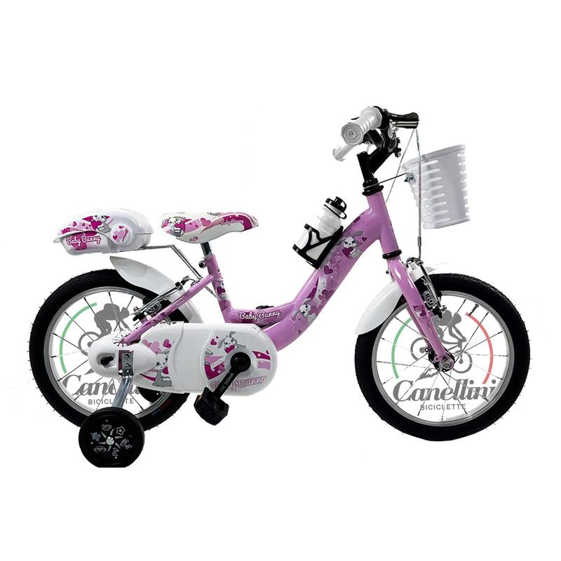 Bicicletă pentru fete Canellini VENERE 14" BABY BUNNY - Roz
